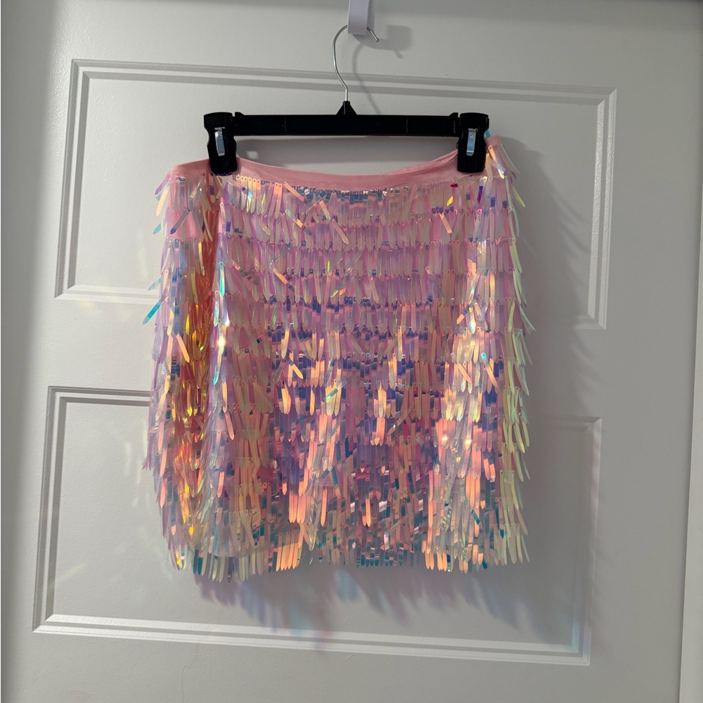 Iridescent Fringe Skirt